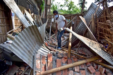 Nhiều công trình ở bang Assam đã bị sập do động đất. (Nguồn: Reuters)