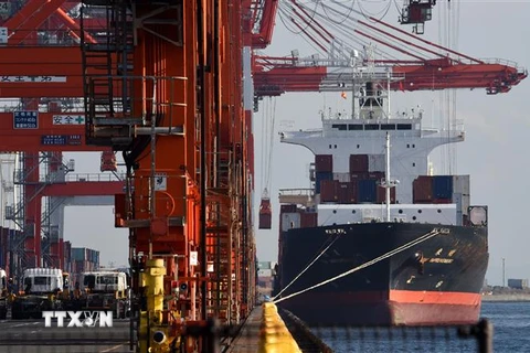 Cảng container ở Tokyo, Nhật Bản. (Ảnh: AFP/TTXVN)