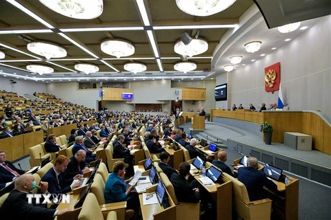 Một cuộc họp của Duma quốc gia (Hạ viện) Nga ở Moskva. (Ảnh: AFP/TTXVN)