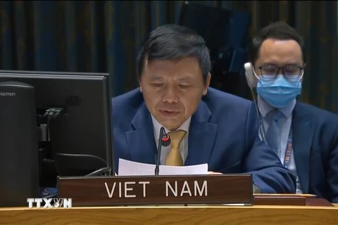Đại sứ Đặng Đình Quý - Trưởng Phái đoàn đại diện Việt Nam tại Liên hợp quốc. (Ảnh: Hữu Thanh/TTXVN)