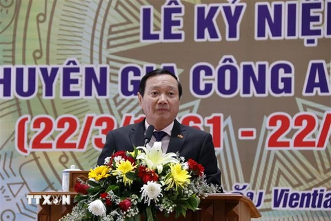 Đại sứ Việt Nam tại Lào Nguyễn Bá Hùng. (Ảnh: Phạm Kiên/TTXVN)