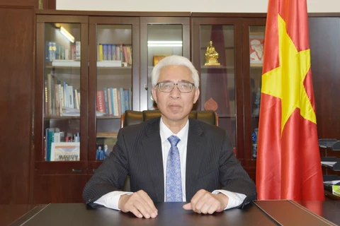 Đại sứ Việt Nam tại Trung Quốc Phạm Sao Mai. (Ảnh: Mạnh Cường/TTXVN)