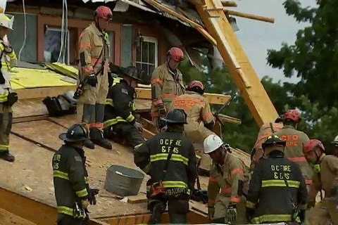 Hiện trường vụ sập nhà tại Washington. (Nguồn: foxnews.com)