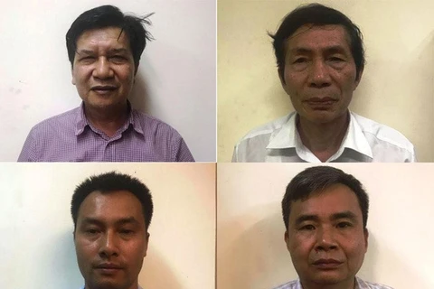 Cựu Chủ tịch VEAM Trần Ngọc Hà (trên cùng, bên trái) và các bị can trong vụ án. (Ảnh: Bộ Công an cung cấp)