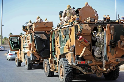 Lực lượng ủng hộ Thủ tướng lâm thời Abdulhamid Dbeibah. (Nguồn: AFP)