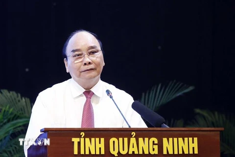 Chủ tịch nước Nguyễn Xuân Phúc phát biểu chỉ đạo tại Hội thảo. (Ảnh: Thống Nhất/TTXVN)