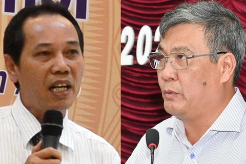 Ông Nguyễn Đức Hòa (trái) và ông Nguyễn Văn Phong - hai phó chủ tịch UBND tỉnh Bình Thuận. (Nguồn: tuoitre.vn)