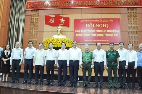 Ban Chỉ đạo phòng chống tham nhũng, tiêu cực tỉnh Quảng Nam ra mắt nhận nhiệm vụ. (Nguồn: baoquangnam.vn)