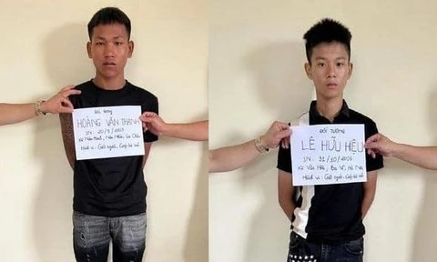 Hai nghi phạm giết người bị bắt sau hơn một ngày gây án. (Nguồn: congan.com.vn)