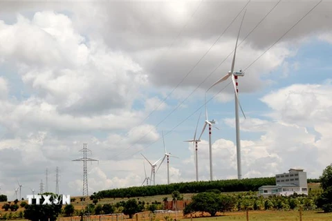 Những cột điện gió tại địa bàn huyện Bắc Bình, Ninh Thuận. (Ảnh: Nguyễn Thanh/TTXVN)