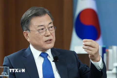 Cựu Tổng thống Hàn Quốc Moon Jae-in. (Ảnh: Yonhap/TTXVN)