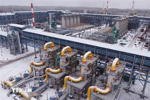 Trạm nén khí PJSC Slavyanskaya của Tập đoàn Gazprom (Nga). (Ảnh: Bloomberg/TTXVN)