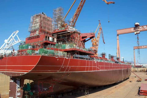 Các đơn đặt hàng mới trong ngành đóng tàu của Trung Quốc chiếm 53,6% tổng số lượng đơn đặt hàng toàn cầu. (Nguồn: news.cgtn.com)