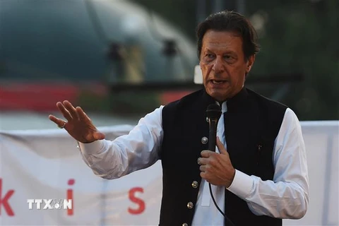 Cựu Thủ tướng Pakistan Imran Khan tại một sự kiện ở Lahore. (Ảnh: AFP/TTXVN)