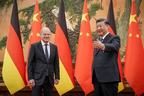 Chủ tịch Trung Quốc Tập Cận Bình tiếp Thủ tướng Đức Olaf Scholz. (Nguồn: DPA)