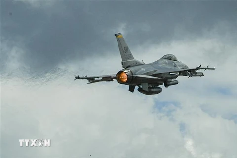 Máy bay chiến đấu F-16 của Mỹ tham gia cuộc tập chung Mỹ-Colombia tại Rionegro, Colombia ngày 12/7/2021. (Ảnh: AFP/TTXVN)