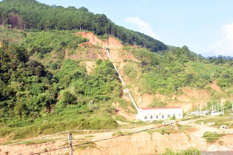 Công trình thủy điện Đăk Psi 2 đang được đầu tư xây dựng tại xã Tê Xăng. (Nguồn: Báo Kon Tum online)