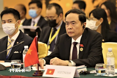 Phó Chủ tịch Thường trực Quốc hội Trần Thanh Mẫn tại phiên họp họp trù bị AIPA, chuẩn bị cho cuộc gặp các nhà lãnh đạo AIPA-ASEAN. (Ảnh: Huỳnh Thảo/TTXVN)