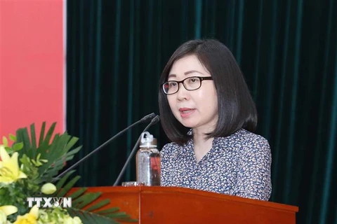 Phó Tổng giám đốc Thông tấn xã Việt Nam Đoàn Thị Tuyết Nhung. (Ảnh: Phương Hoa/TTXVN)