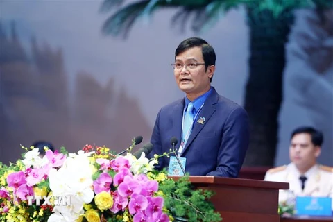 Ông Bùi Quang Huy đắc cử Bí thư thứ Nhất Trung ương Đoàn (Ảnh: Phạm Kiên/TTXVN)
