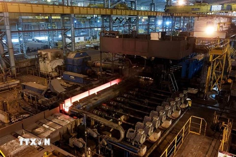 Nhà máy sản xuất thép VNSteel trong khu công nghiệp Phú Mỹ 1, thị xã Phú Mỹ, tỉnh Bà Rịa-Vũng Tàu. (Ảnh: Hồng Đạt/TTXVN)
