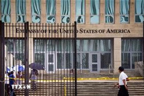 Tòa nhà Đại sứ quán Mỹ tại La Habana, Cuba. (Ảnh: AFP/TTXVN)