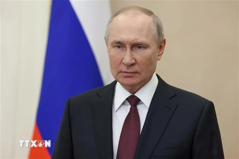 Tổng thống Nga Vladimir Putin tại một sự kiện ở Moskva. (Ảnh: AFP/TTXVN)