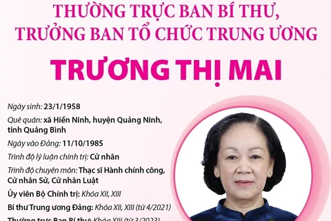 Tiểu sử Thường trực Ban Bí thư, Trưởng Ban Tổ chức TW Trương Thị Mai