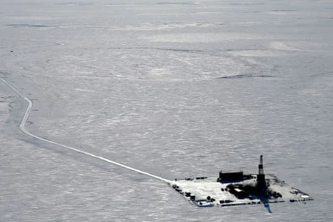 Khu vực khoan thăm dò tại địa điểm được đề xuất của dự án dầu Willow ở vùng Bắc Cực Alaska. (Nguồn: AP)