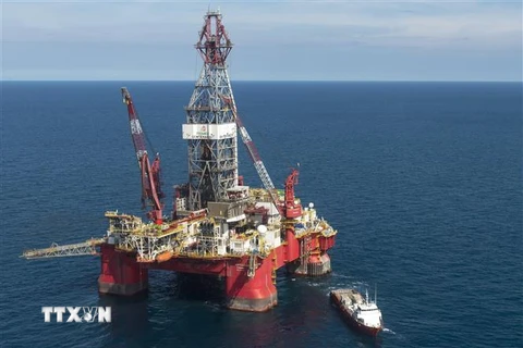 Một giàn khoan dầu ở Vịnh Mexico. (Ảnh: AFP/TTXVN)