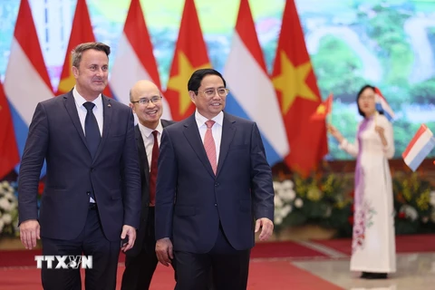 Thủ tướng Phạm Minh Chính phát biểu tại buổi gặp gỡ báo chí. (Ảnh: Dương Giang/TTXVN)