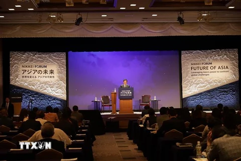 Phó Thủ tướng Chính phủ Trần Lưu Quang phát biểu tại Hội nghị Tương lai châu Á lần thứ 28. (Ảnh: Nguyễn Tuyến-Đức Thịnh/TTXVN)