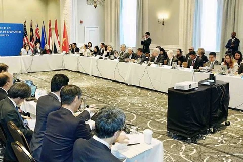 Cuộc họp cấp bộ trưởng của Khuôn khổ kinh tế Ấn Độ Dương-Thái Bình Dương (IPEF) tại Detroit ngày 27/5. (Nguồn: Bộ Thương mại, Công nghiệp và Năng lượng Hàn Quốc)
