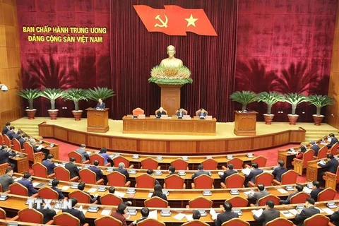 Một phiên họp của Ban Chấp hành Trung ương Đảng khóa XIII. (Ảnh: Trí Dũng/TTXVN)