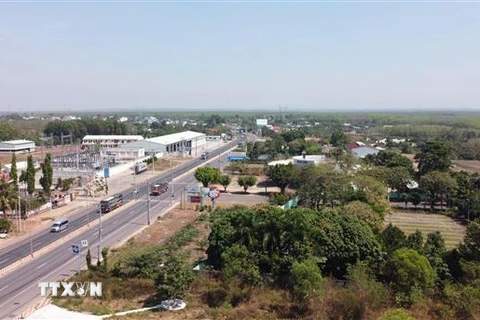 Khu công nghiệp và dân cư Đồng Phú quy hoạch với diện tích hơn 6.300ha nằm trên địa bàn 6 xã của huyện Đồng Phú, tỉnh Bình Phước liền kề với tỉnh Bình Dương và trục giao thông ĐT 741. (Ảnh: Sỹ Tuyên/TTXVN)