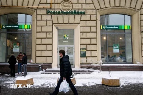 Trụ sở Ngân hàng Nông nghiệp Nga (Rosselkhozbank). (Ảnh: Reuters/TTXVN)