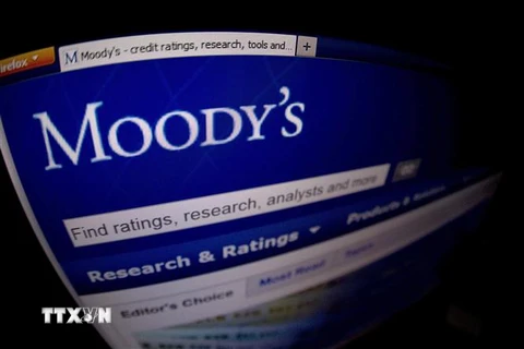 Trang web của tổ chức đánh giá tín nhiệm Moody's. (Ảnh: AFP/TTXVN)