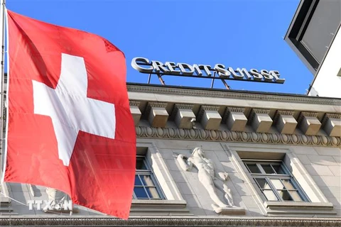 Chi nhánh ngân hàng Credit Suisse tại Lucerne, Thụy Sĩ. (Ảnh: THX/TTXVN)