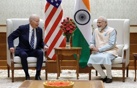 Thủ tướng Ấn Độ Narendra Modi (phải) và Tổng thống Mỹ Joe Biden. (Nguồn: Hindustan Times)