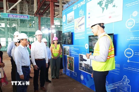 Ông Preben Elnef, Phó Chủ tịch Tập đoàn Lego, Tổng Giám đốc Công ty Lego Manufacturing Việt Nam, cho biết nhà máy đang xây dựng đúng tiến độ theo kế hoạch và dự kiến đưa vào hoạt động vào năm 2024. (Ảnh: TTXVN phát)