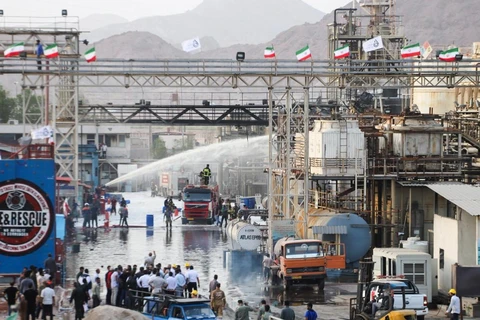 Nhà máy Lọc dầu Bandar Abbas bị cháy hồi tháng 7/2023. (Nguồn: Iran International)