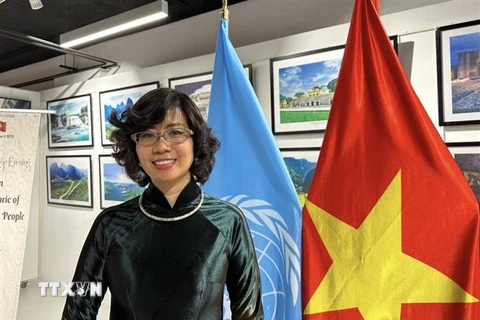 Đại sứ Lê Thị Hồng Vân, Trưởng đại diện phái đoàn Việt Nam bên cạnh Tổ chức UNESCO. (Ảnh: TTXVN phát)