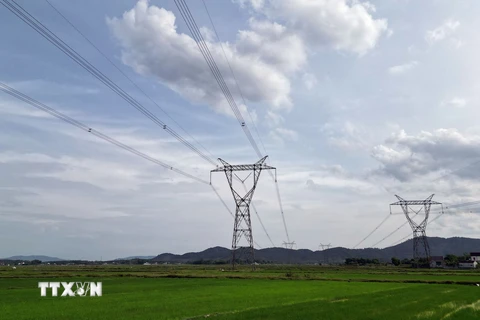 Công suất truyền tải cao trên tuyến đường dây 500 kV Bắc Nam thời gian gần đây thường xuyên tải cao ở mức 2.500 - 2.600 MW, thậm chí có thời điểm tải cao lên tới 2.800 MW (mức tới hạn của hệ thống). Ảnh: Huy Hùng - TTXVN 