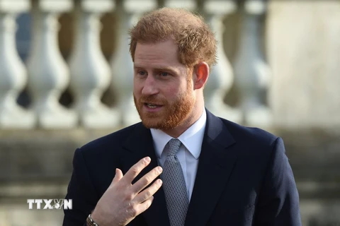 Hoàng tử Harry tại một sự kiện ở London, Anh. (Ảnh: AFP/TTXVN)