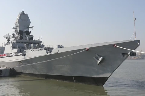 Tàu INS Chennai của Hải quân Ấn Độ. (Nguồn: X)