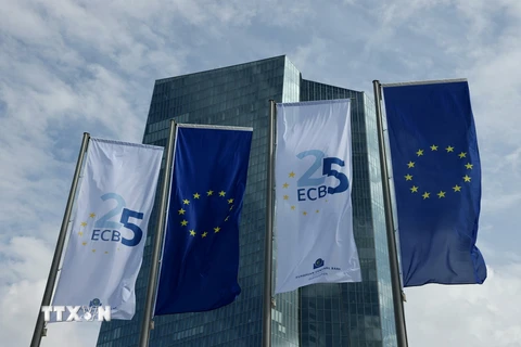 Trụ sở Ngân hàng Trung ương châu Âu (ECB) ở Frankfurt, Đức. (Ảnh: AFP/TTXVN)