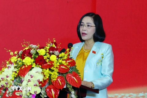 Trưởng Ban công tác đại biểu Quốc hội Nguyễn Thị Thanh phát biểu. (Ảnh: Phạm Kiên/TTXVN)