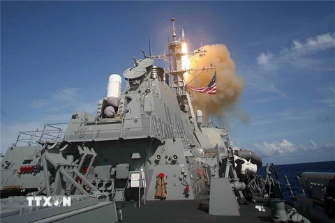 Tên lửa SM-3 được phóng thử nghiệm từ hệ thống Aegis trên tàu khu trục USS Decatur (DDG 73) của Mỹ. (Ảnh: Hải quân Mỹ cung cấp)