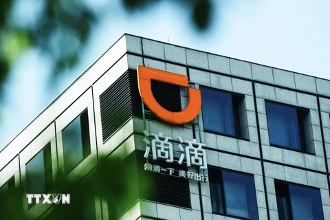 Biểu tượng Didi Chuxing tại Hàng Châu, tỉnh Chiết Giang, Trung Quốc. (Ảnh: AFP/TTXVN)