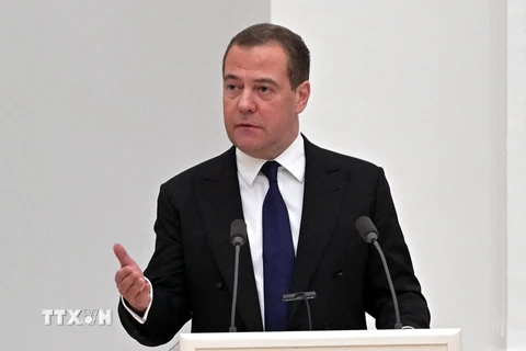 Phó Chủ tịch Hội đồng An ninh liên bang Nga Dmitry Medvedev. (Ảnh: AFP/TTXVN)